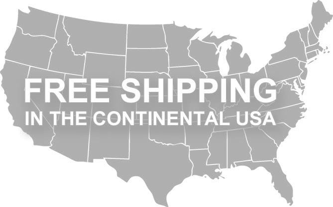 free shipping in the us superimposed on united states map